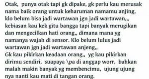 Pemilik Akun Facebook Penghina Propesi dan Pengancam Wartawan Diduga Melarikan Diri