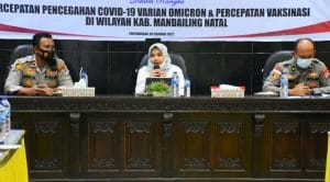 Bahas Soal Omicron, Atika dan Satgas Covid-19 Rapat di Mapolres Madina