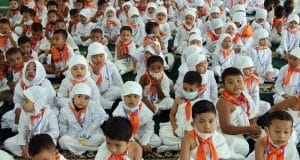 Ratusan Anak Usia Dini Latihan Manasik Haji di Masjid Agung Nur Alan Nur