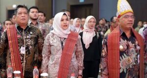 Kenakan Batik dan Ulos, Wabup Madina Hadiri Rakornas Pemutakhiran TLHP 2023